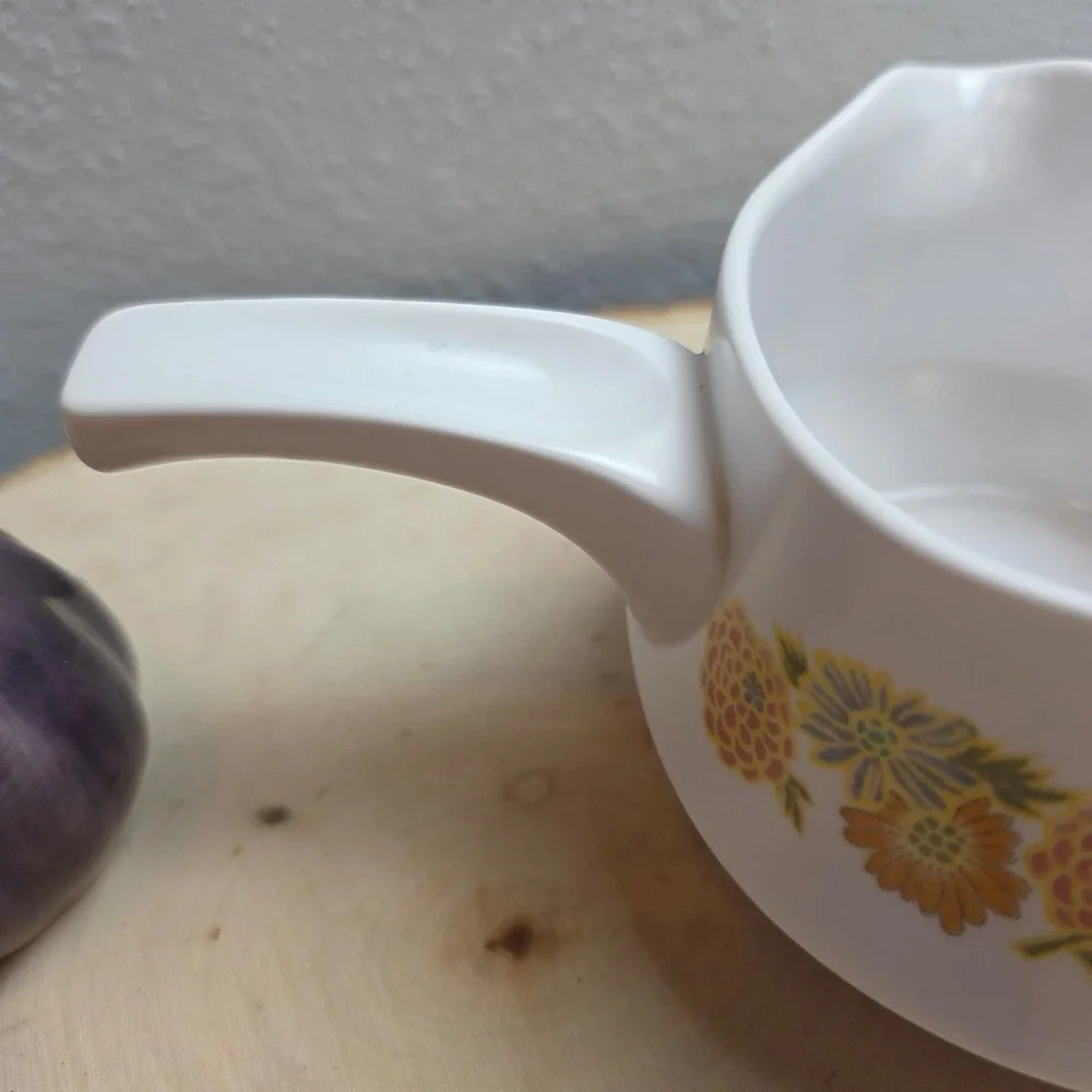 Noritake Progression Sunny Side 9003 Creamer Vintage 70s Floral Dual Spout Japan